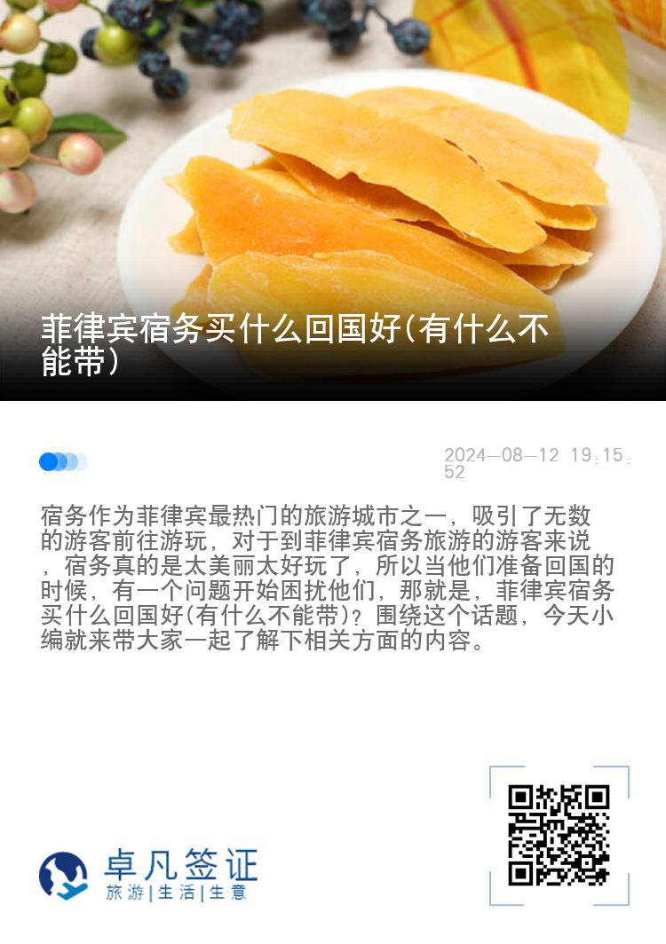 菲律宾宿务买什么回国好(有什么不能带)