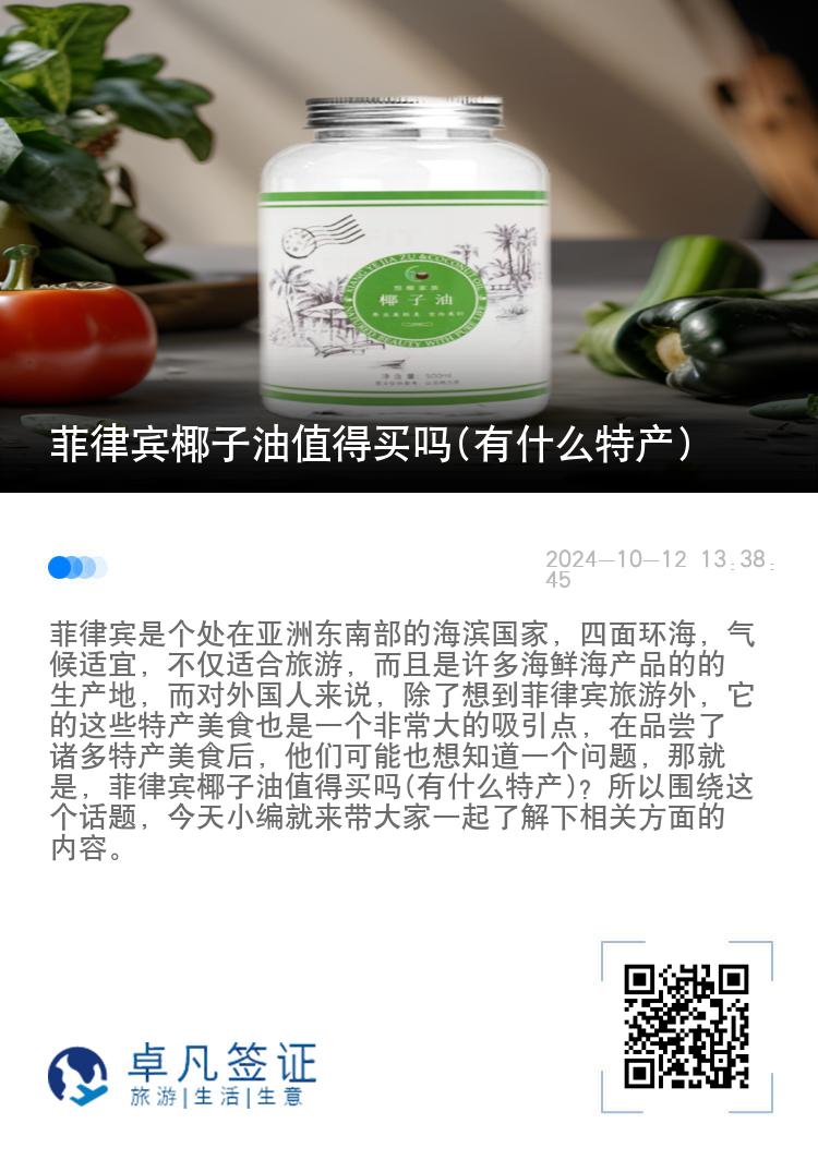 菲律宾椰子油值得买吗(有什么特产)