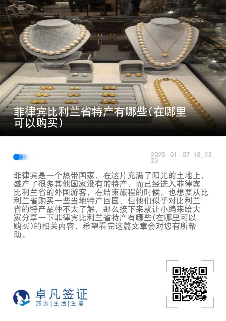 菲律宾比利兰省特产有哪些(在哪里可以购买)