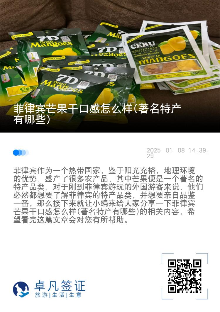 菲律宾芒果干口感怎么样(著名特产有哪些)